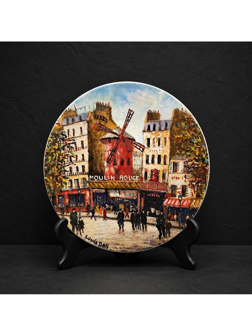 Vintage Louis Dali Moulin Rouge Limoges Paris Limited Edition Plate France 8.25"